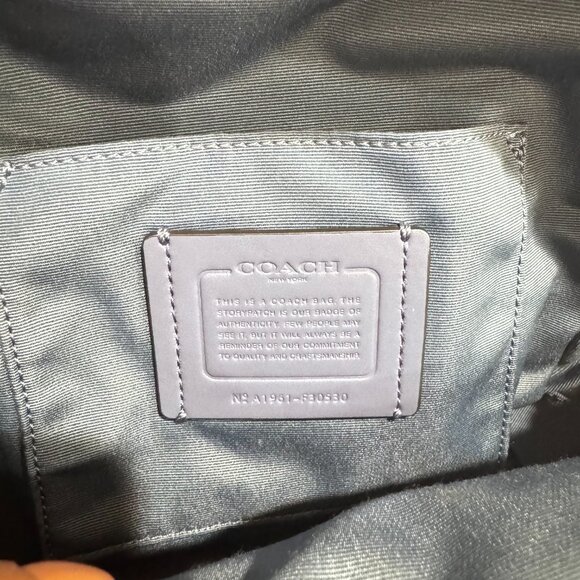 Coach Mini Charlie Rucksack Leather Backpack Blue Silver Hardware - Picture 12 of 13